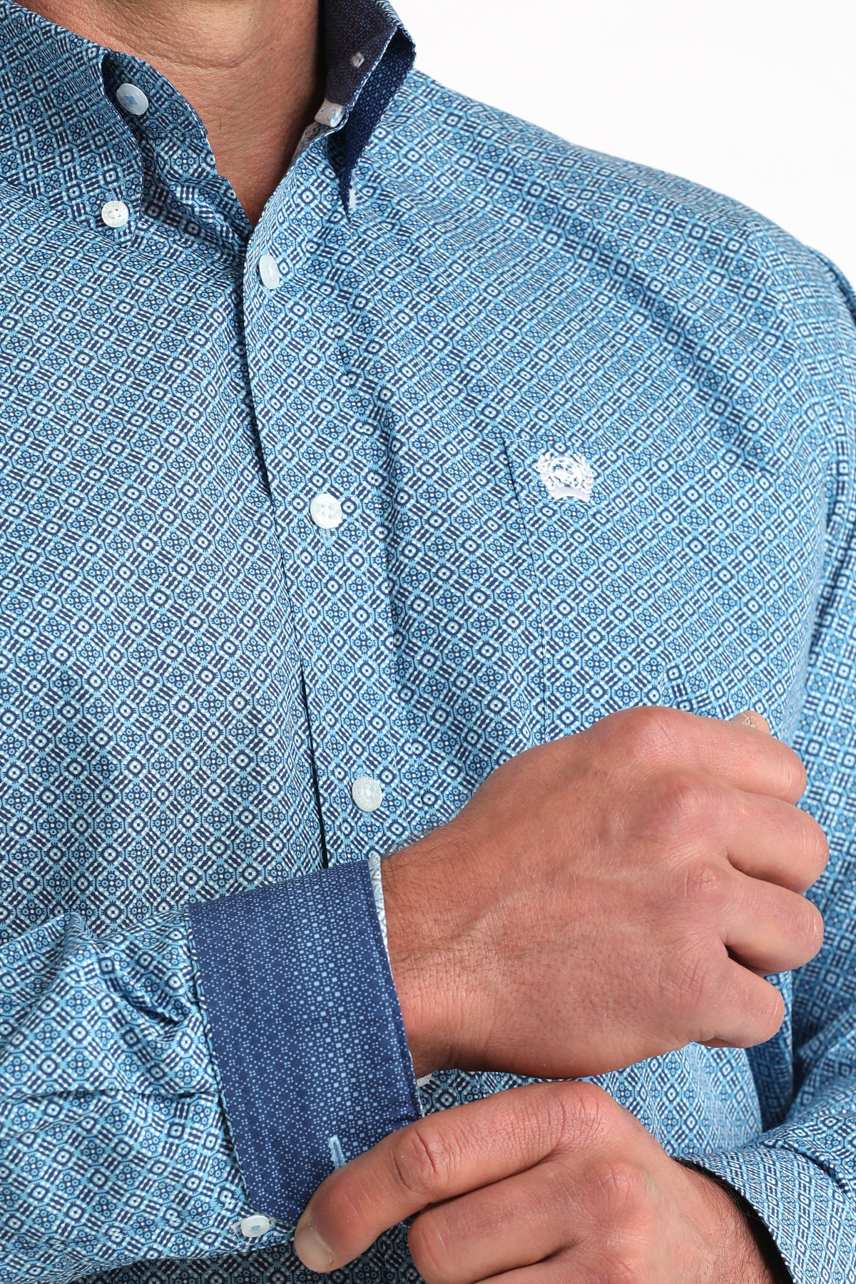 Men's Cinch Blue Button Down Shirt MTW1106009