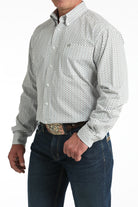 Men's Cinch White Printed Long Sleeve Shirt MTW1106013