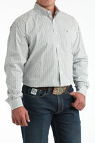 Men's Cinch White Printed Long Sleeve Shirt MTW1106013
