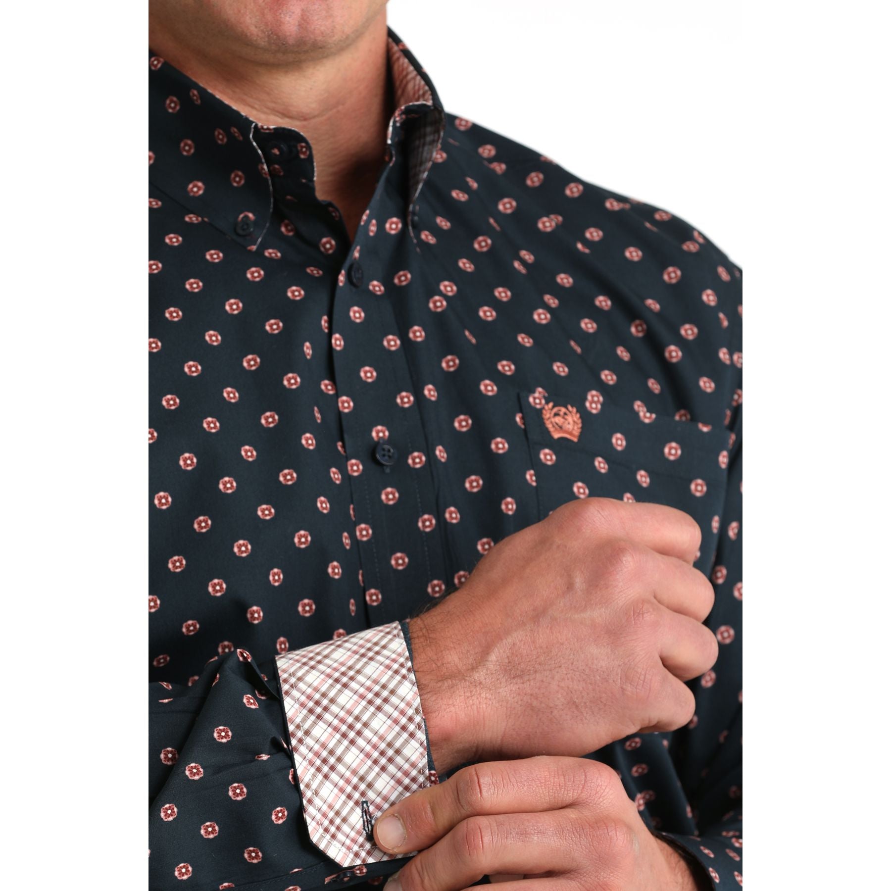 Men's Cinch Long Sleeve Patterned Button Up Shirt MTW1106018