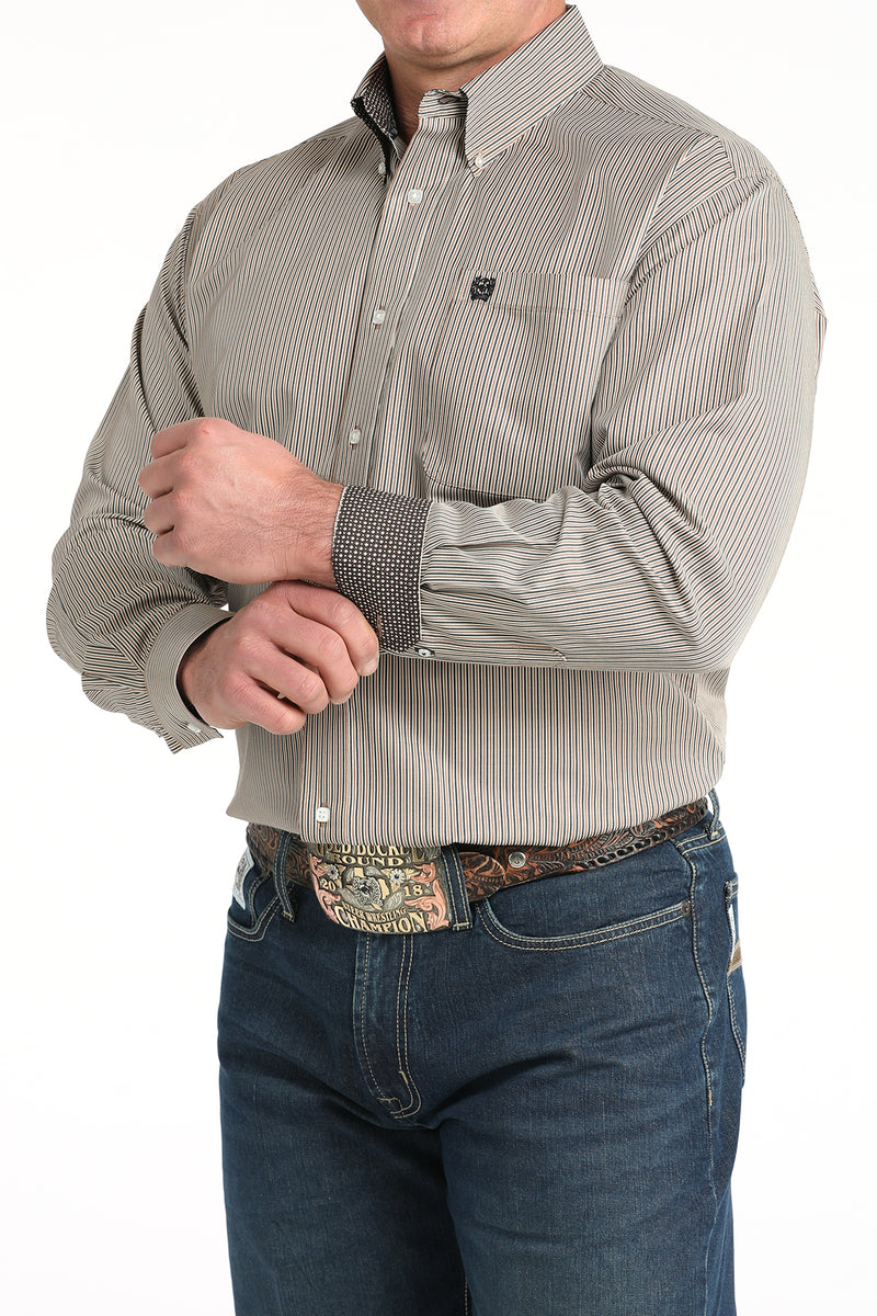 Men's Cinch Long Sleeve Stripe Button Up Western Shirt MTW1106021