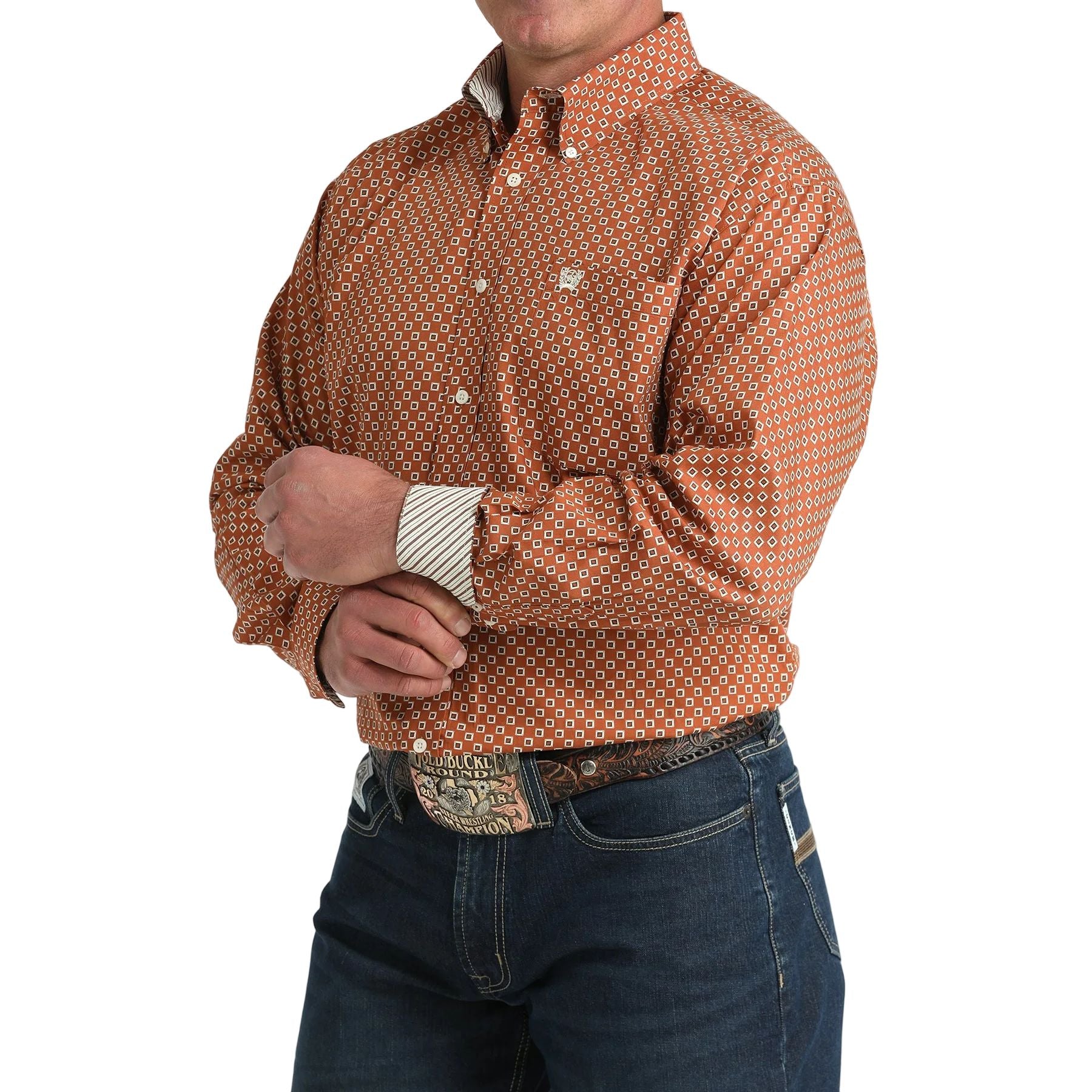 Men's Cinch Geo Print Button Down Shirt MTW1106029