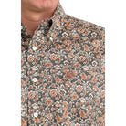 Men's Cinch Floral Charcoal Button Down Shirt MTW1106030