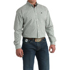 Men's Cinch Cream Diamond Print Button Down Shirt MTW1106033