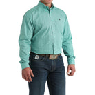 Men's Cinch Turquoise Geo Print Button Down Shirt MTW1106034