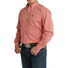 Men's Cinch Red Geo Print Button Down Shirt MTW1106041