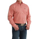 Men's Cinch Red Geo Print Button Down Shirt MTW1106041