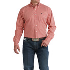 Men's Cinch Red Geo Print Button Down Shirt MTW1106041