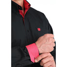 Men's Cinch Black and Pink Long Sleeve Western Shirt MTW1106042