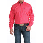Men's Cinch Pink with Dots Long Sleeve Western Shirt MTW1106045