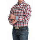Men's Cinch Red and Black Plaid Long Sleeve Western Shirt MTW1106047