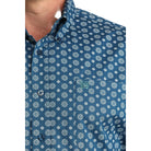 Men's Cinch Floral Geo Print Long Sleeve Button Down Shirt MTW1106054