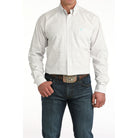 Men's Cinch White Plaid Long Sleeve Button Down Shirt MTW1106056
