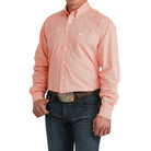 Men's Cinch Orange Long Sleeve Printed Button Down Shirt MTW1106058