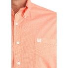Men's Cinch Orange Long Sleeve Printed Button Down Shirt MTW1106058