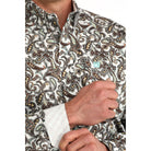 Men's Cinch Paisley Printed Long Sleeve Button Down Shirt MTW1106059