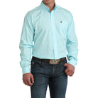 Men's Cinch Long Sleeve Light Blue Printed Button Down Shirt MTW1106062