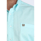 Men's Cinch Long Sleeve Light Blue Printed Button Down Shirt MTW1106062