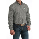 Men's Cinch Long Sleeve Brown Geo Printed Button Down Shirt MTW1106064