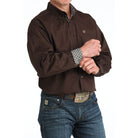 Men's Cinch Brown Long Sleeve Button Down Shirt MTW1106065