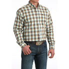 Men's Cinch Long Sleeve Multicolor Plaid Button Up Shirt MTW1106067