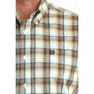 Men's Cinch Long Sleeve Multicolor Plaid Button Up Shirt MTW1106067