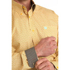 Men's Cinch Long Sleeve Gold Printed Button Down Shirt MTW1106068
