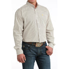 Men's Cinch Long Sleeve White and Printed Button Down Shirt MTW1106069