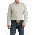 Men's Cinch Long Sleeve White and Printed Button Down Shirt MTW1106069