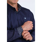 Men's Cinch Blue Long Sleeve Button Up Shirt MTW1106074