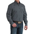 Men's Cinch Navy Printed Long Sleeve Button Up MTW1106079