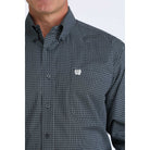 Men's Cinch Navy Printed Long Sleeve Button Up MTW1106079