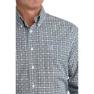 Men's Cinch Geo Print Long Sleeve Button Down Shirt MTW1106080