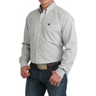 Men's Cinch White Printed Long Sleeve Button Up Shirt MTW1106081