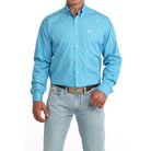 Men's Cinch Long Sleeve Blue Printed Button Up Shirt MTW1106086