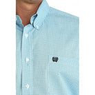 Men's Cinch Long Sleeve Blue Printed Button Up Shirt MTW1106087