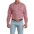 Men's Cinch Long Sleeve Pink Geo Print Button Down Shirt MTW1106100