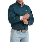 Men's Cinch Long Sleeve Solid Teal Button Down Shirt MTW1106106