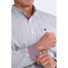 Men's Cinch Long Sleeve White Striped Button Down Shirt MTW1106107
