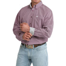 Men's Cinch Long Sleeve Classic Fit Purple Printed Button Down Shirt MTW1106109