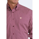 Men's Cinch Long Sleeve Classic Fit Purple Geo Printed Button Down Shirt MTW1106110