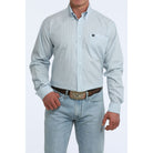 Men's Cinch Light Blue Geo Print Long Sleeve Classic Fit Shirt MTW1106124