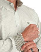 Cinch Men's Long Sleeve Olive Geo Printed Button Up MTW1106128