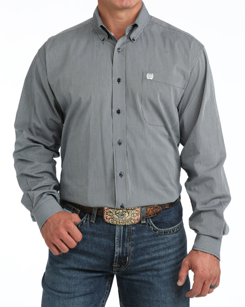 Cinch Men's Navy Stripe Modern Fit Shirt MTW1106130