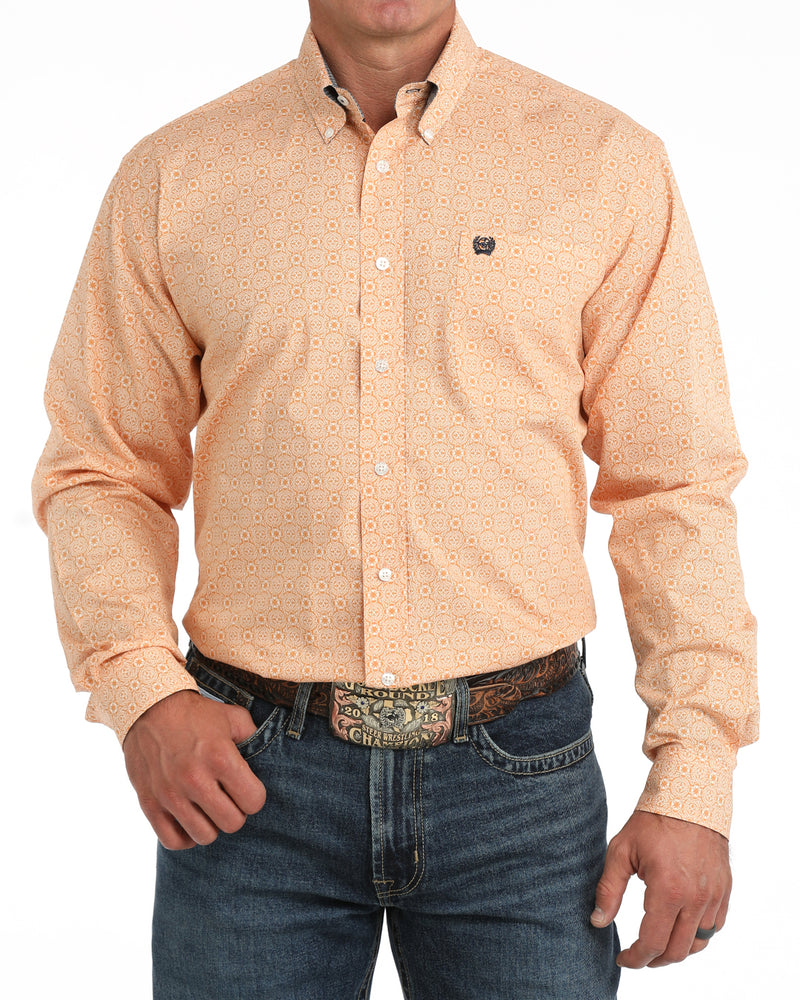 Cinch Men's Gold Geo Printed Modern Fit Shirt MTW1106132