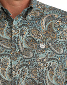 Cinch Men's Blue Multi Paisley Long Sleeve Modern Fit Shirt MTW1106134