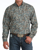 Cinch Men's Blue Multi Paisley Long Sleeve Modern Fit Shirt MTW1106134