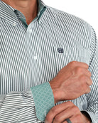 Cinch Men's Blue Striped Long Sleeve Button Down Shirt MTW1106135