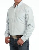 Cinch Men's Long Sleeve Light Blue Plaid Button Down Shirt MTW1106152