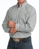 Cinch Men's Long Sleeve Cream Printed Button Down Shirt MTW1106155